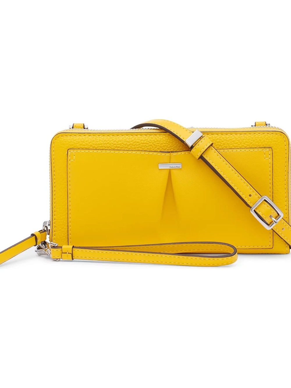 Calvin Klein Nickel Small Crossbody Wallet Daffodil $118 Yellow